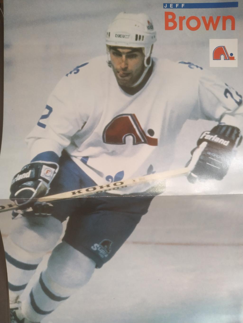 ХОККЕЙ ПОСТЕР НХЛ КВЕБЕК ДЖЕФФ БРАУН POSTER NHL QUEBEC JEFF BROWN #22 А3