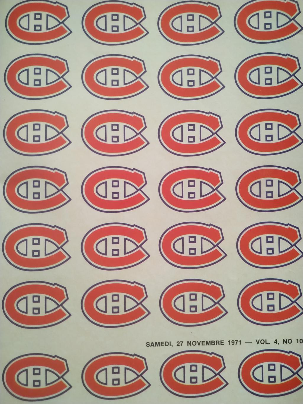 ХОККЕЙ ПРОГРАММА МАТЧА НХЛ NHL 1971 NOV.27 PENGUINS VS. CANADIENS PROGRAM GAME 3