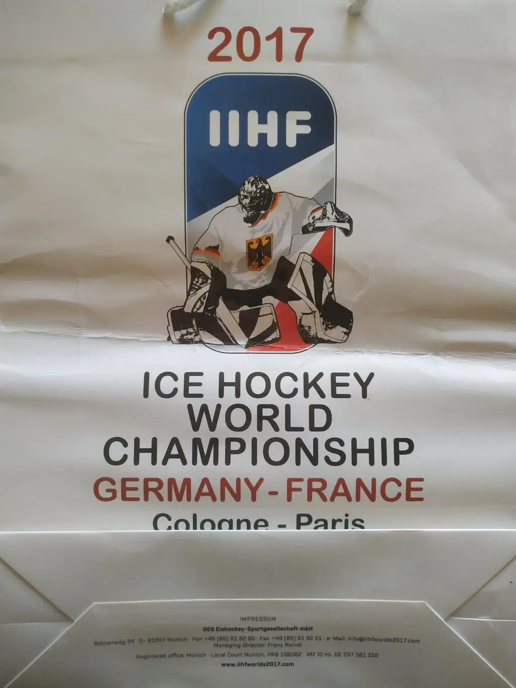 ХОККЕЙ СУВЕНИР ПАКЕТ ЧЕМПИОНАТ МИРА 2017 IIHF ICE HOCKEY WORLD CHAMPIONSHIP 2