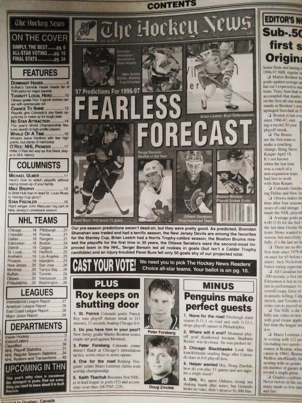 ХОККЕЙ ЖУРНАЛ ЕЖЕНЕДЕЛЬНИК НХЛ НОВОСТИ ХОККЕЯ NHL MAY.2 1997 THE HOCKEY NEWS 1
