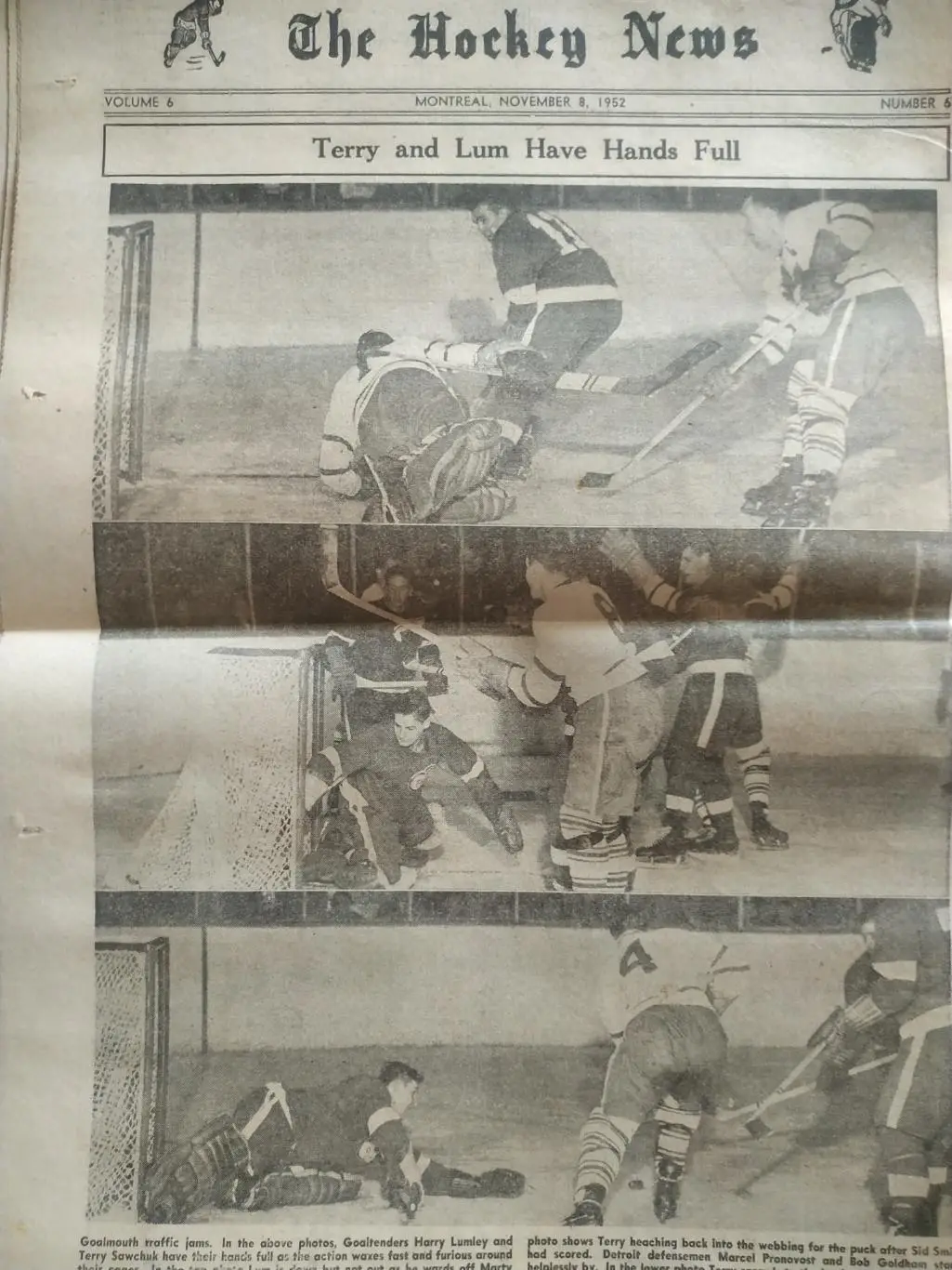 ХОККЕЙ ЖУРНАЛ ЕЖЕНЕДЕЛЬНИК НХЛ НОВОСТИ ХОККЕЯ NOV.8 1952 NHL THE HOCKEY NEWS 7