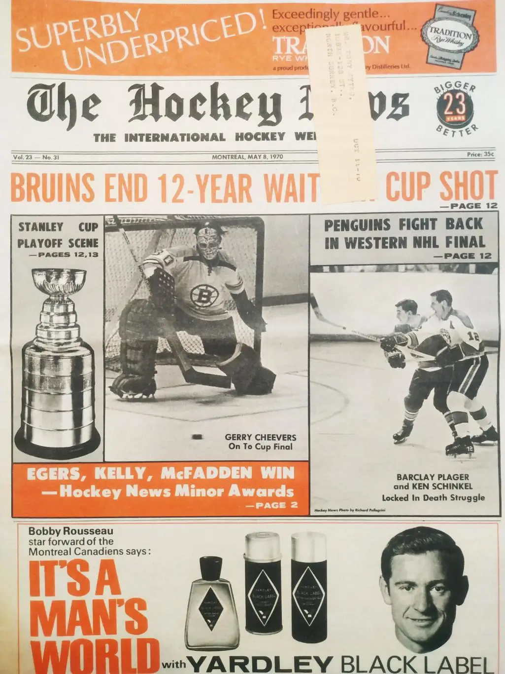 ХОККЕЙ ЖУРНАЛ ЕЖЕНЕДЕЛЬНИК НХЛ НОВОСТИ ХОККЕЯ MAY.8 1970 NHL THE HOCKEY NEWS