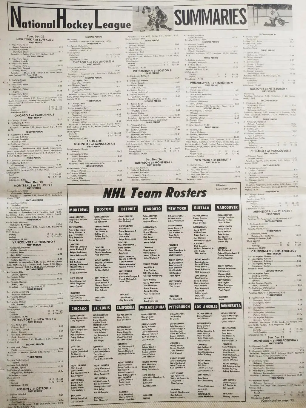 ХОККЕЙ ЖУРНАЛ ЕЖЕНЕДЕЛЬНИК НХЛ НОВОСТИ ХОККЕЯ JAN.8 1971 NHL THE HOCKEY NEWS 5