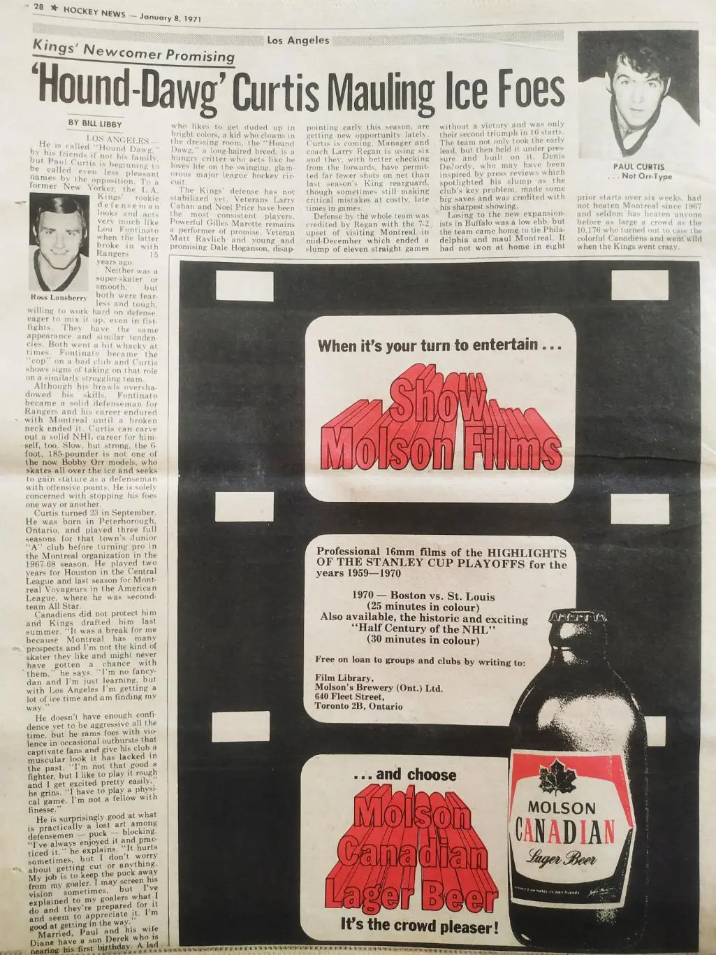 ХОККЕЙ ЖУРНАЛ ЕЖЕНЕДЕЛЬНИК НХЛ НОВОСТИ ХОККЕЯ JAN.8 1971 NHL THE HOCKEY NEWS 6