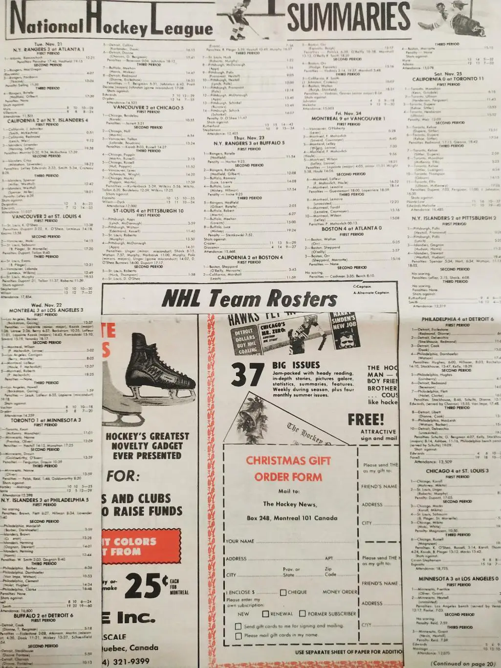 ХОККЕЙ ЖУРНАЛ ЕЖЕНЕДЕЛЬНИК НХЛ НОВОСТИ ХОККЕЯ DEC.8 1972 NHL THE HOCKEY NEWS 5