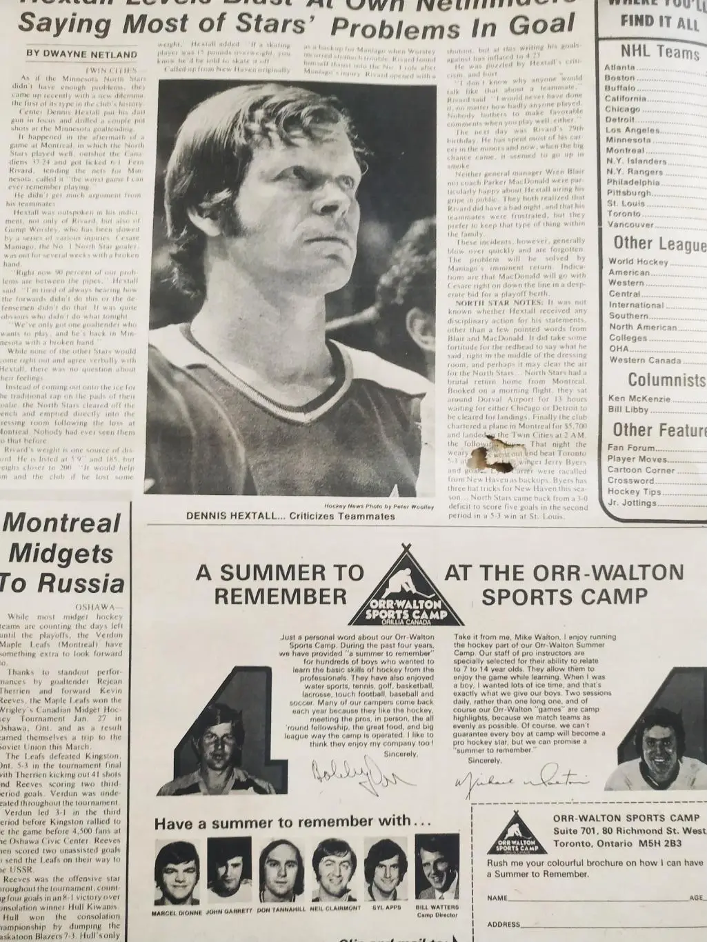 ХОККЕЙ ЖУРНАЛ ЕЖЕНЕДЕЛЬНИК НХЛ НОВОСТИ ХОККЕЯ FEB.8 1974 NHL THE HOCKEY NEWS 1