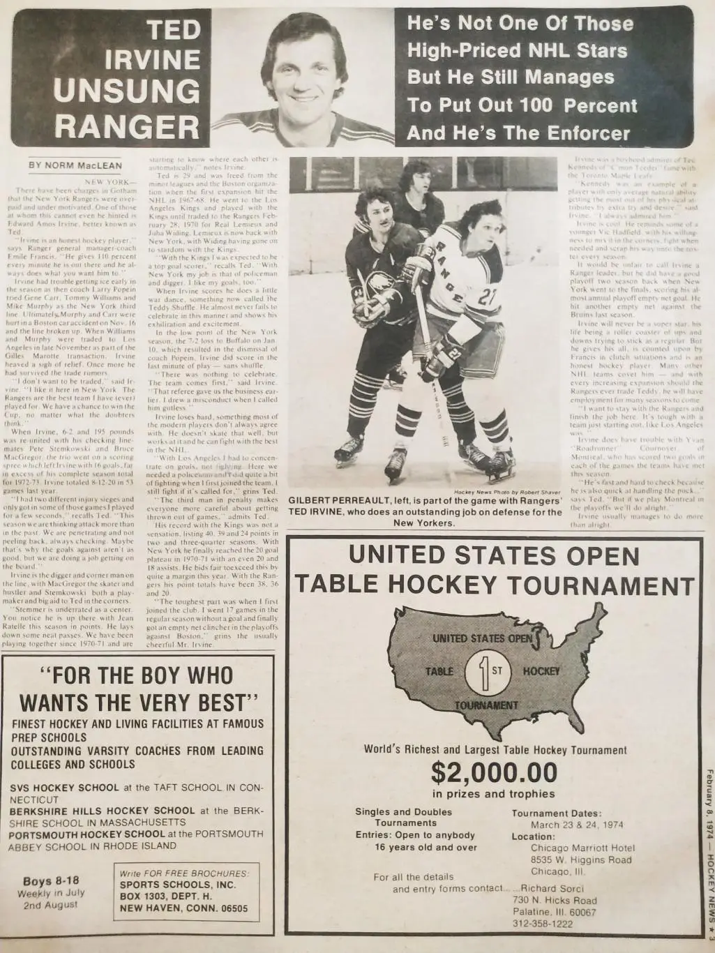 ХОККЕЙ ЖУРНАЛ ЕЖЕНЕДЕЛЬНИК НХЛ НОВОСТИ ХОККЕЯ FEB.8 1974 NHL THE HOCKEY NEWS 2