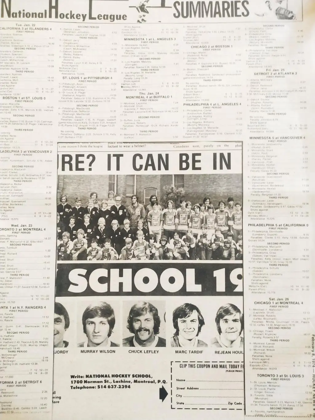 ХОККЕЙ ЖУРНАЛ ЕЖЕНЕДЕЛЬНИК НХЛ НОВОСТИ ХОККЕЯ FEB.8 1974 NHL THE HOCKEY NEWS 4