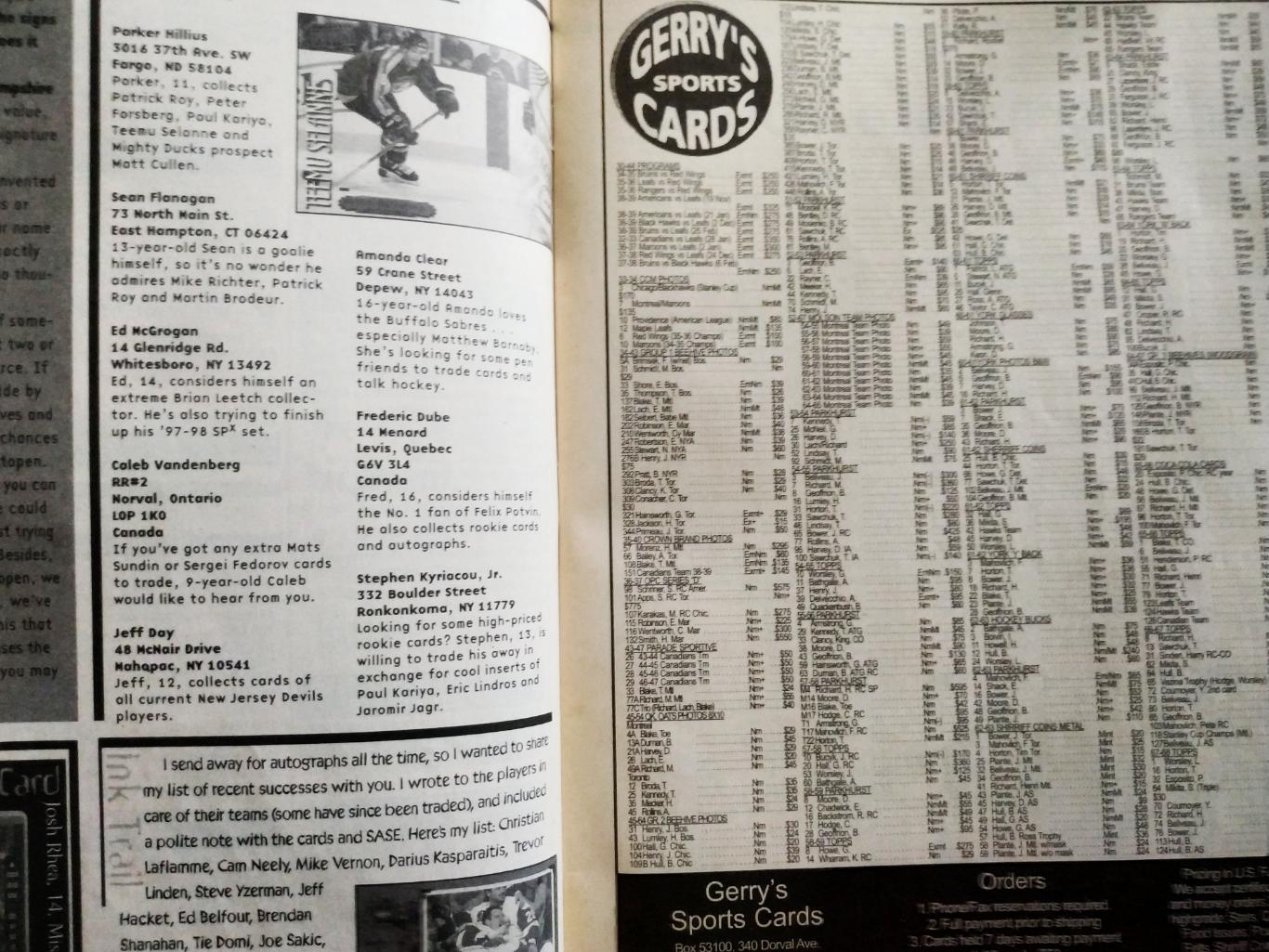 ЖУРНАЛ ЕЖЕМЕСЯЧНИК ХОККИ БЭККЕТ НХЛ NHL 1998 OCT BECKETT HOCKEY MAGAZINE #96 3
