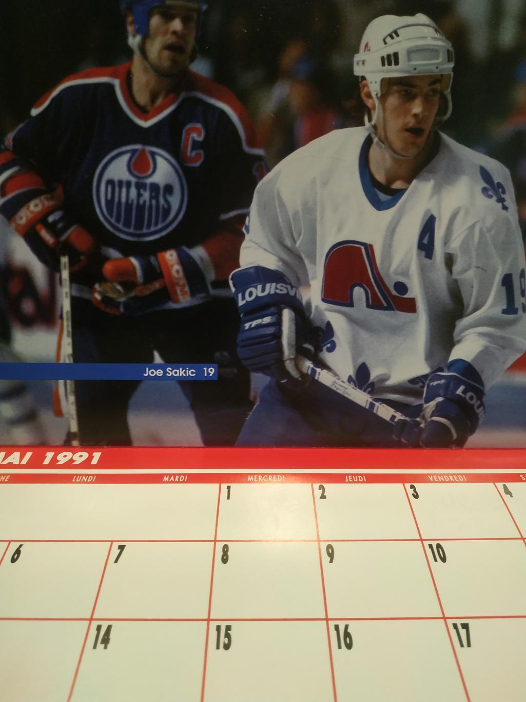 ХОККЕЙ КАЛЕНДАРЬ НХЛ КВЕБЕК НОРДИКС 1990-91 NHL LES NORDIQUES OFFICIAL CALENDAR 7