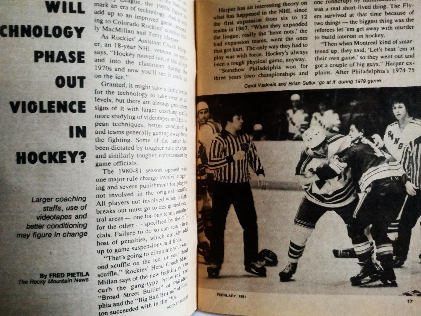 ХОККЕЙ ЖУРНАЛ ЕЖЕМЕСЯЧНИК НХЛ ХОККИ ДАЙДЖЕСТ NHL FEBRUARY 1981 THE HOCKEY DIGEST 2