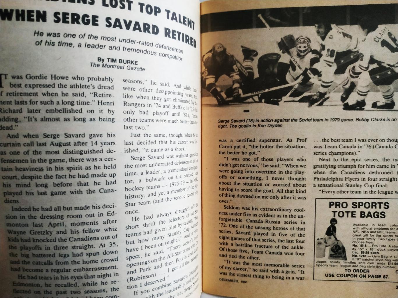 ХОККЕЙ ЖУРНАЛ ЕЖЕМЕСЯЧНИК НХЛ ХОККИ ДАЙДЖЕСТ NHL DECEMBER 1981 THE HOCKEY DIGEST 3