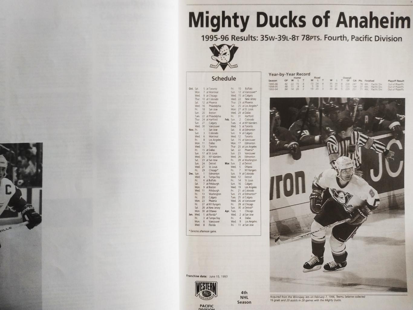ХОККЕЙ ОФИЦИАЛЬНЫЙ СПРАВОЧНИК НХЛ 1996-97 NHL OFFICIAL GUIDE AND RECORD BOOK 2