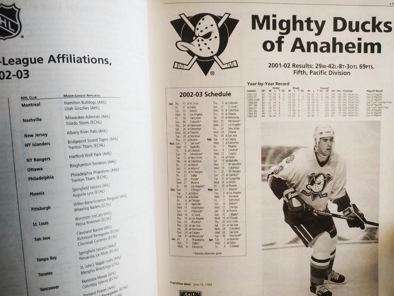 ХОККЕЙ ОФИЦИАЛЬНЫЙ СПРАВОЧНИК НХЛ 2003 NHL OFFICIAL GUIDE AND RECORD BOOK 6