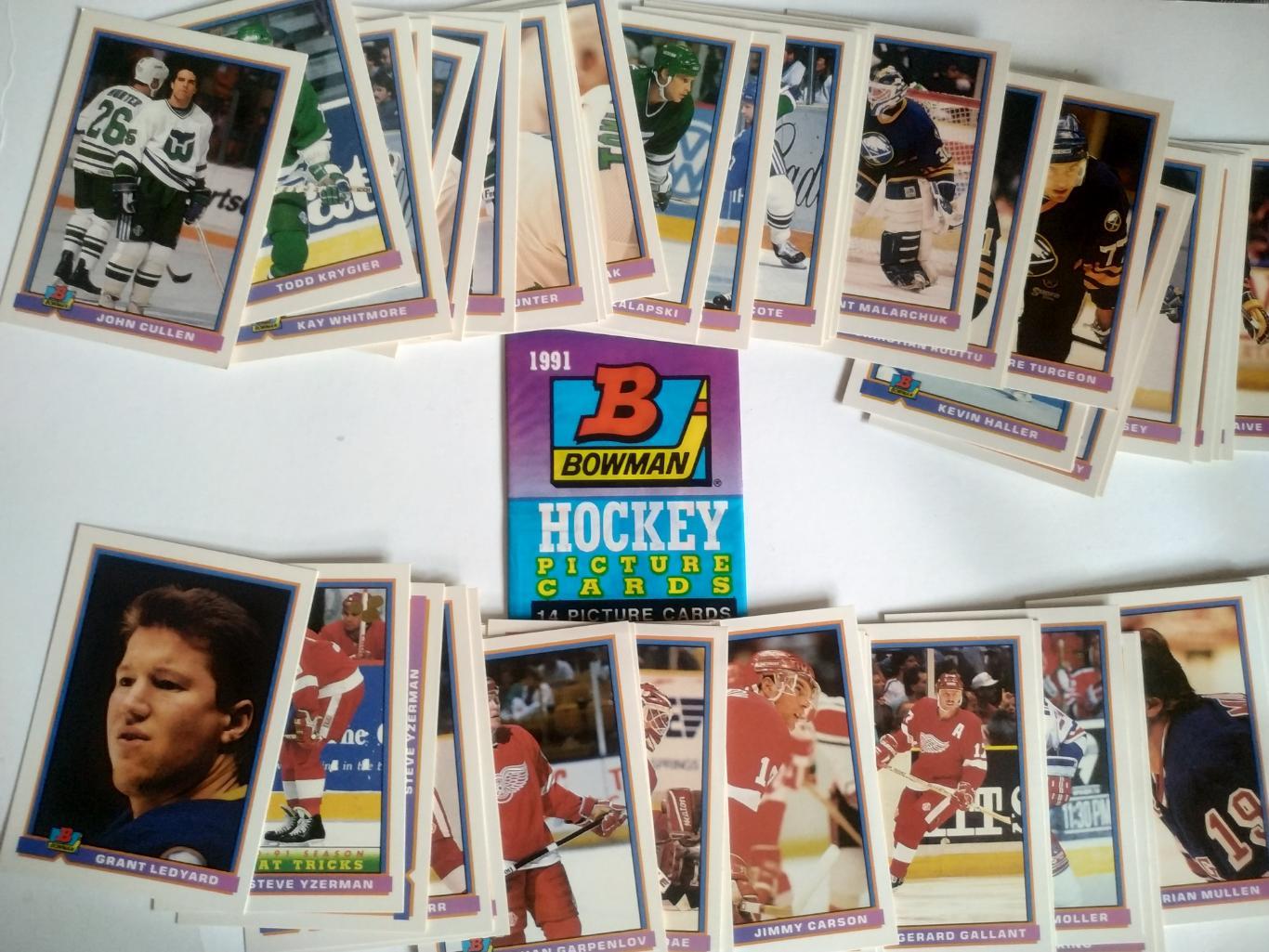 ХОККЕЙ НАБОР КАРТОЧЕК НХЛ 1991-92 BOWMAN OFFICIAL HOCKEY CARD SET #1-429