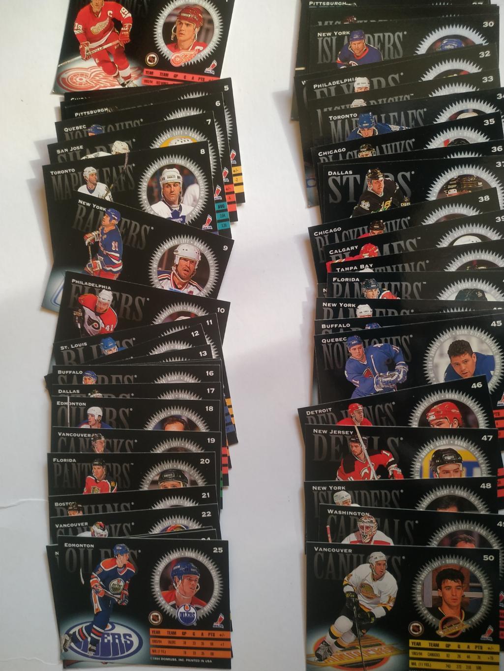 ХОККЕЙ НАБОР КАРТОЧЕК НХЛ 1994-95 DONRUSS OFFICIAL HOCKEY CARD SET #1-330 1
