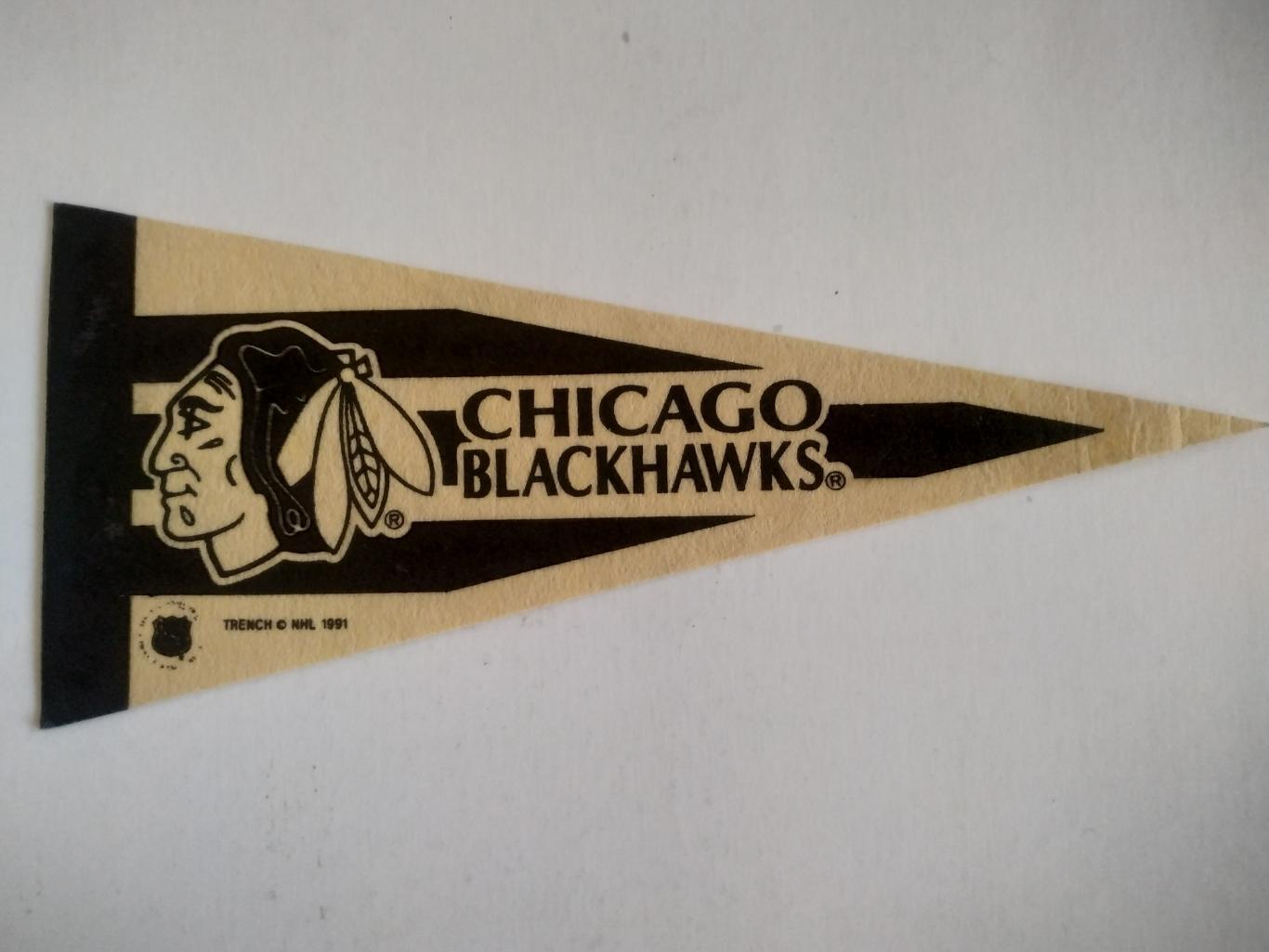 ХОККЕЙ ВЫМПЕЛ НХЛ ЧИКАГО БЛЭК ХОУКС 1980 PENNANT NHL CHICAGO BLACK HAWKS