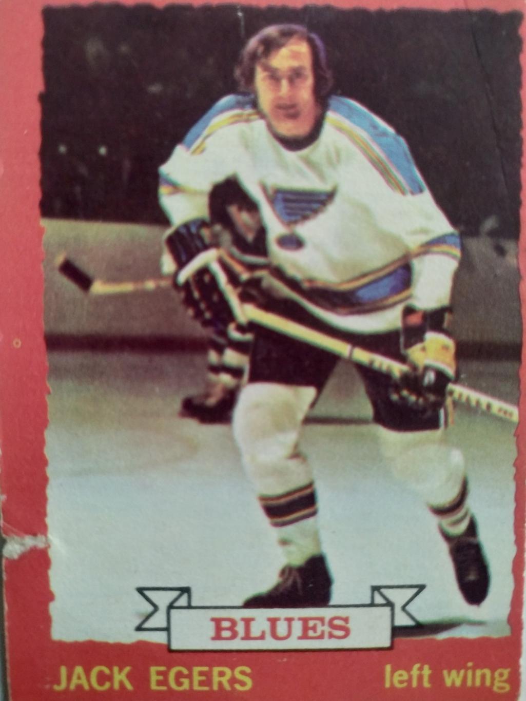 ХОККЕЙ КАРТОЧКА НХЛ O-PEE-CHEE 1973-74 NHL JACK EGERS ST. LOUISE BLUES #79