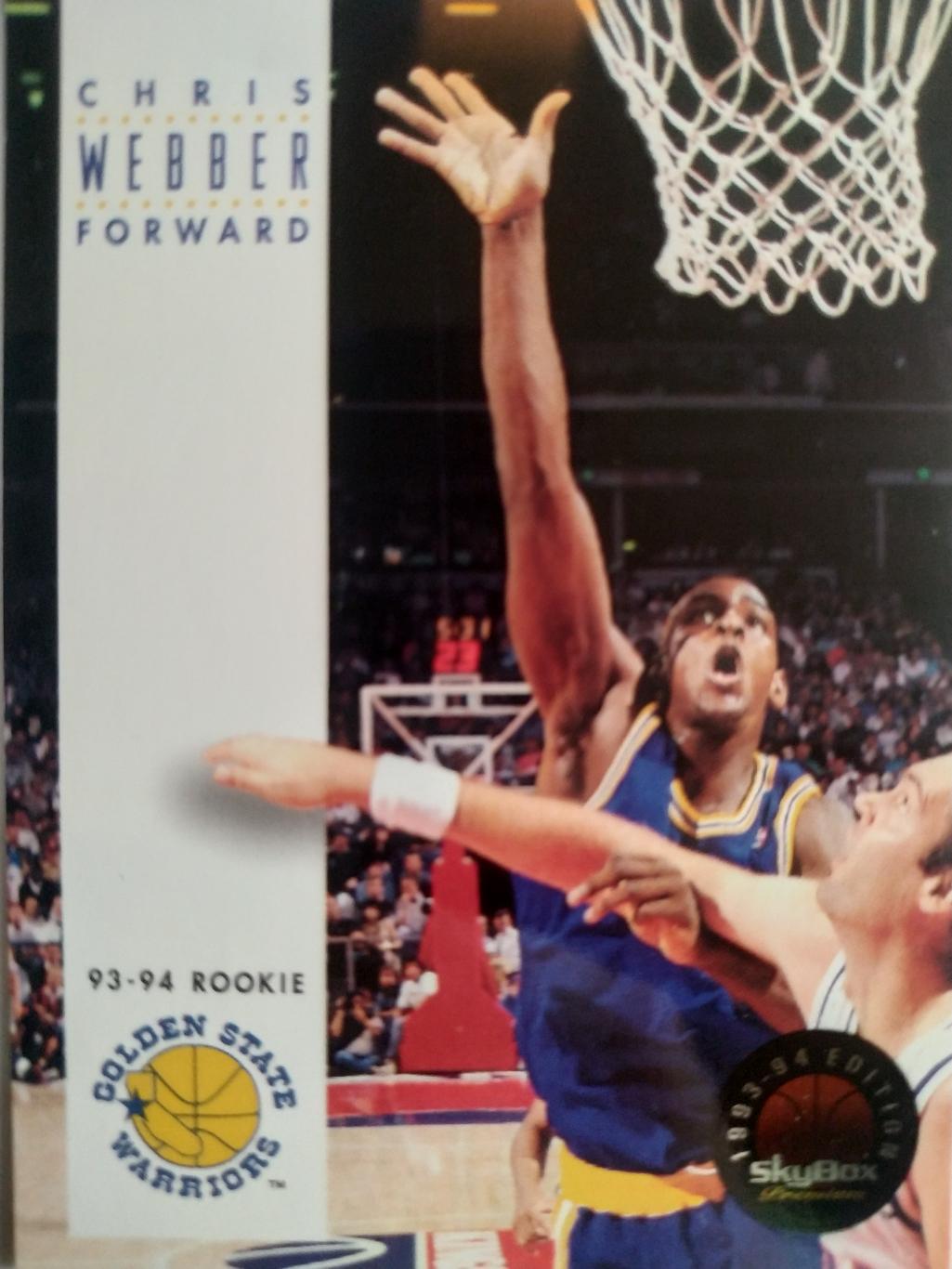 БАСКЕТБОЛ КАРТОЧКА SKYBOX PREMIUM 1994 NBA CHRIS WEBBER ROOKIE CARD #227