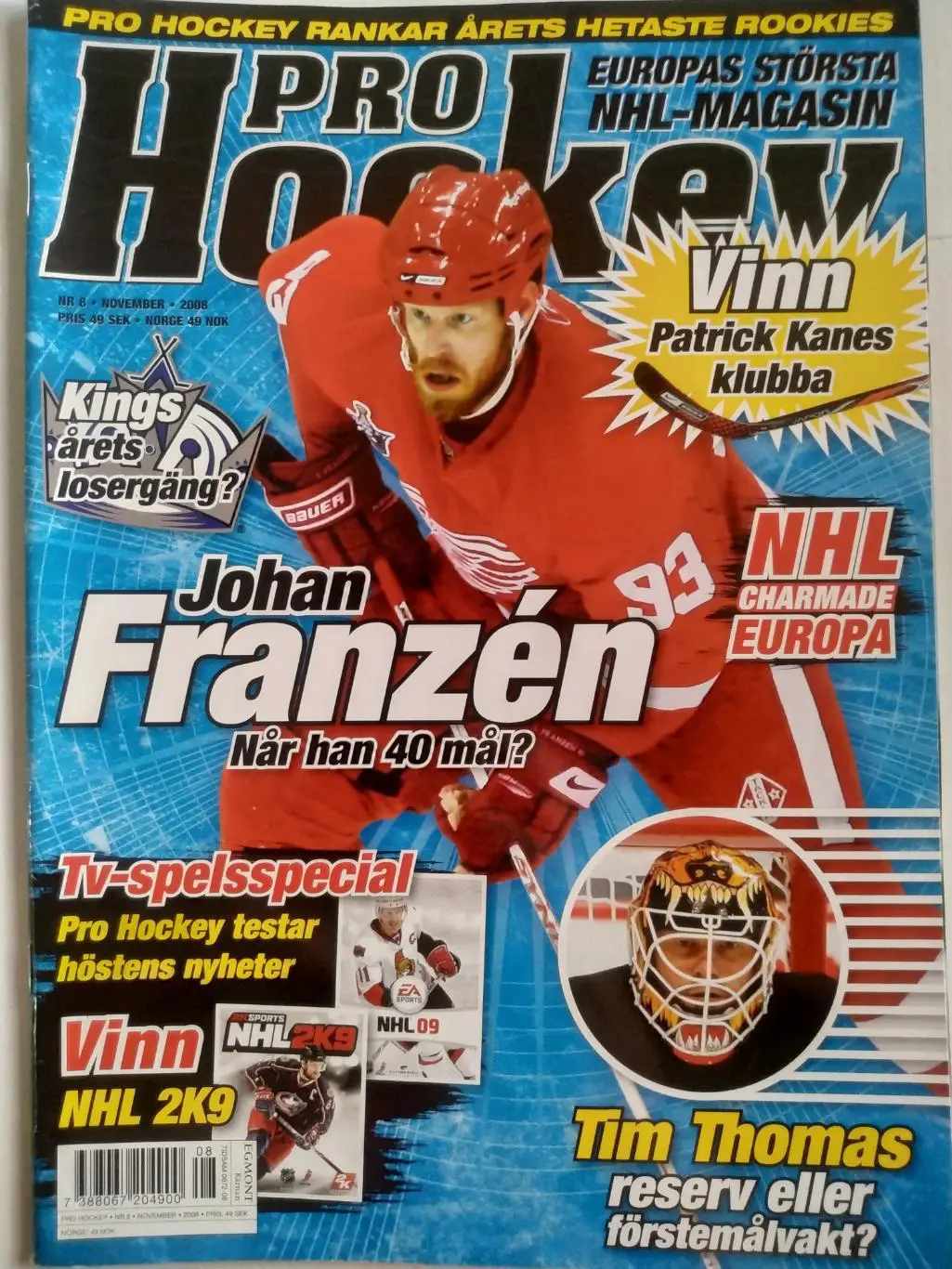 ЖУРНАЛ НХЛ ЕЖЕМЕСЯЧНИК ПРО ХОККЕЙ NOV 2008 NHL PRO HOCKEY #8