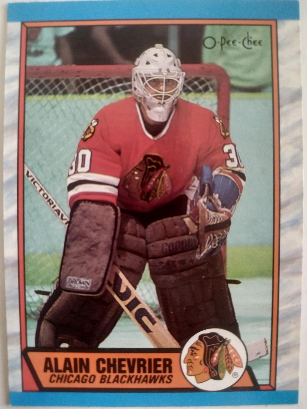 ХОККЕЙ КАРТОЧКА НХЛ O-PEE-CHEE 1989 NHL ALAIN CHEVRIER CHICAGO BLACKHAWKS #132