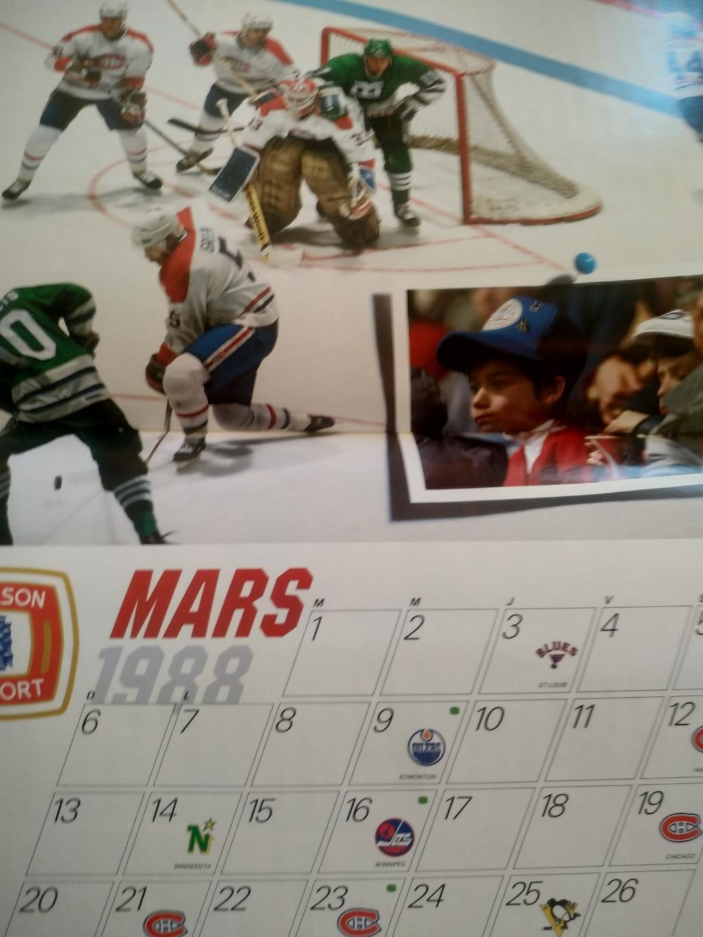 ХОККЕЙ КАЛЕНДАРЬ НХЛ КАНАДИЕНС 1987-1988 NHL LES CANADIENS OFFICIAL CALENDAR 3