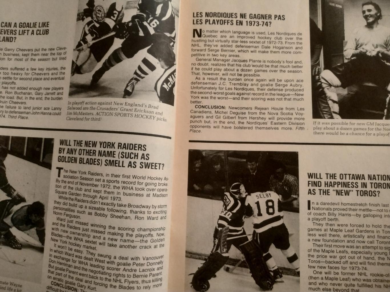 ЖУРНАЛ ЕЖЕМЕСЯЧНИКНХЛ ЭКШЕН СПОРТ ХОККЕЙ NOV 1973 ACTION SPORTS HOCKEY 4