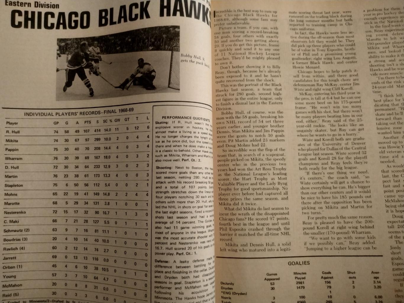 ХОККЕЙ СПРАВОЧНИК ЕЖЕГОДНИК НХЛ NHL 1970 HOCKEY GUIDE CORD SPORTFACKTS 4