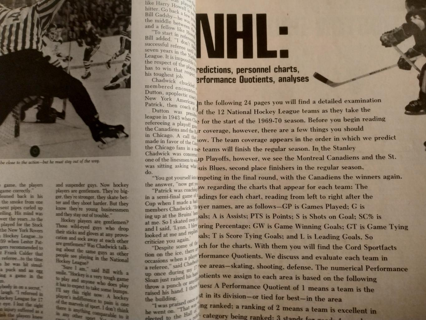 ХОККЕЙ СПРАВОЧНИК ЕЖЕГОДНИК НХЛ NHL WINTER 1970 HOCKEY GUIDE CORD SPORTFACKTS 3