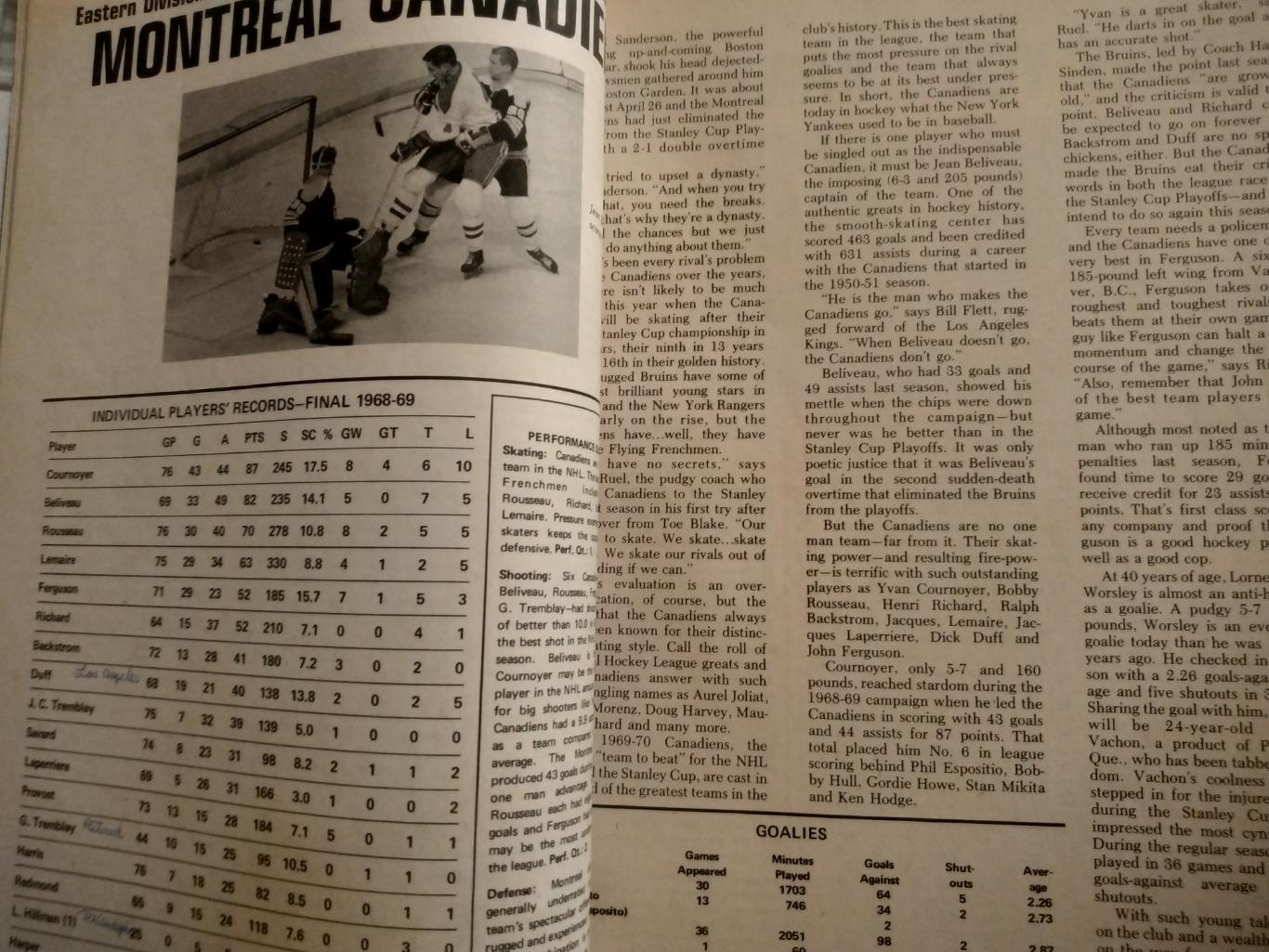 ХОККЕЙ СПРАВОЧНИК ЕЖЕГОДНИК НХЛ NHL WINTER 1970 HOCKEY GUIDE CORD SPORTFACKTS 4