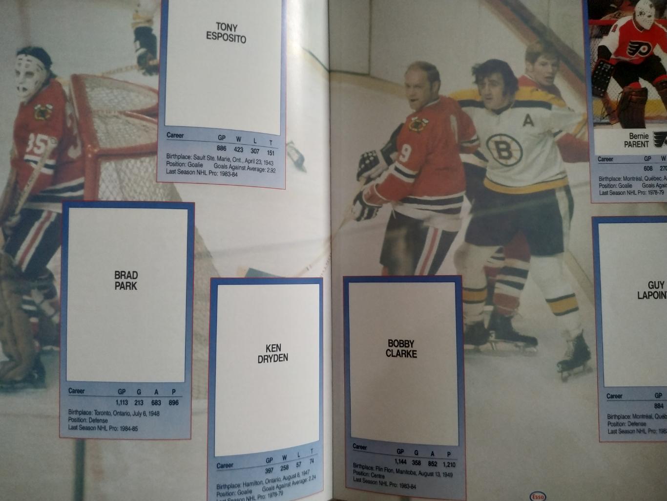 ХОККЕЙ АЛЬБОМ КОМПЛЕКТ НАКЛЕЕК НХЛ 1988-1989 ESSO NHL ALL STAR COLLECTION SET 6