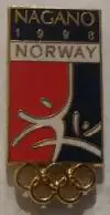 ЗНАЧОК 1998 НАГАНО НОРВЕГИЯ ОЛИМПИЙСКИЕ ИГРЫ JAPAN NAGANO