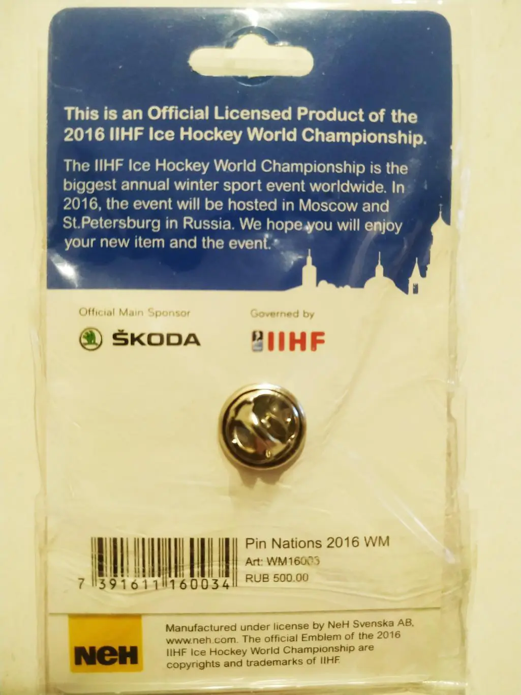 ХОККЕЙ ЗНАЧОК 2016 РОССИЯ ФЛАГИ ЧЕМПИОНАТ МИРА ПО ХОККЕЮ HOCKEY CHAMPIONSHIP 3