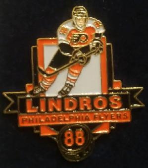 ХОККЕЙ ЗНАЧOK НХЛ ЭРИК ЛИНДРОС ERIC LINDROS PHILADELPHIA FLYERS NHL COLLECTOR