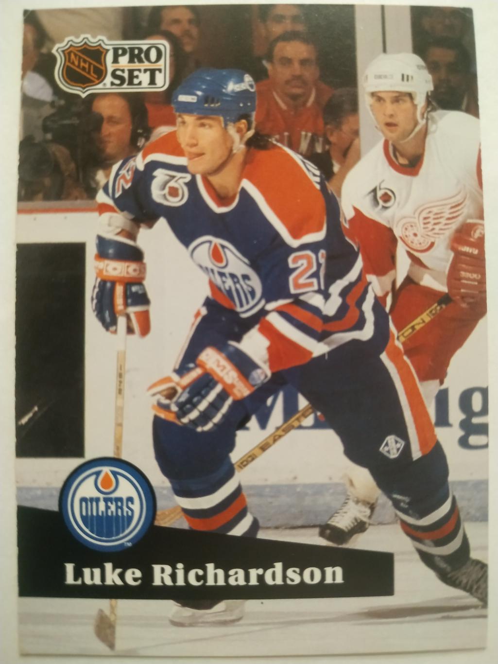 ХОККЕЙ КАРТОЧКА НХЛ PRO SET 1991 NHL LUKE RICHARDSON EDMONTON OILERS #387