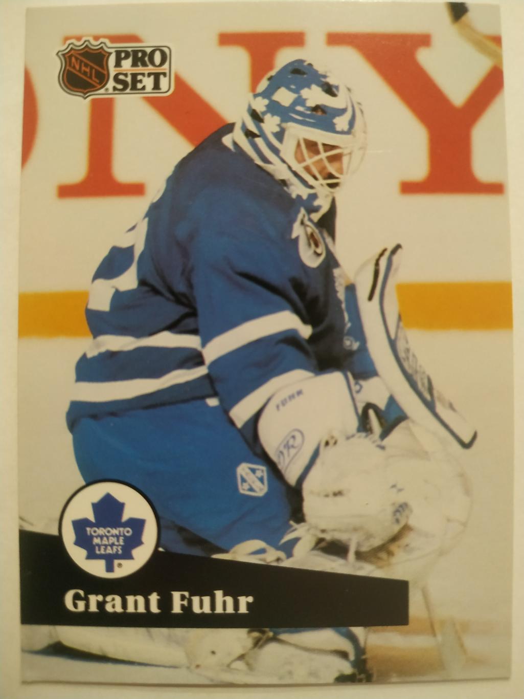 ХОККЕЙ КАРТОЧКА НХЛ PRO SET 1991 NHL GRANT FUHR TORONTO MAPLE LEAFS #494