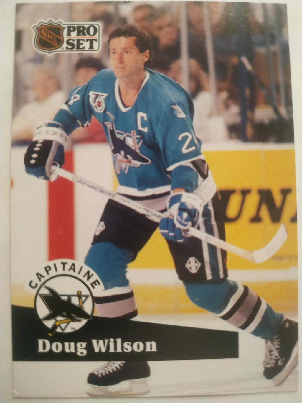 ХОККЕЙ КАРТОЧКА НХЛ PRO SET 1991 NHL DOUG WILSON SAN JOSE SHARKS CAPTAIN #584
