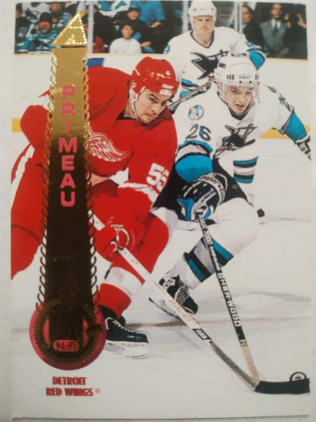 ХОККЕЙ КАРТОЧКА НХЛ PINNACLE 1994-95 NHL KEITH PRIMEAU DETROIT RED WINGS #40