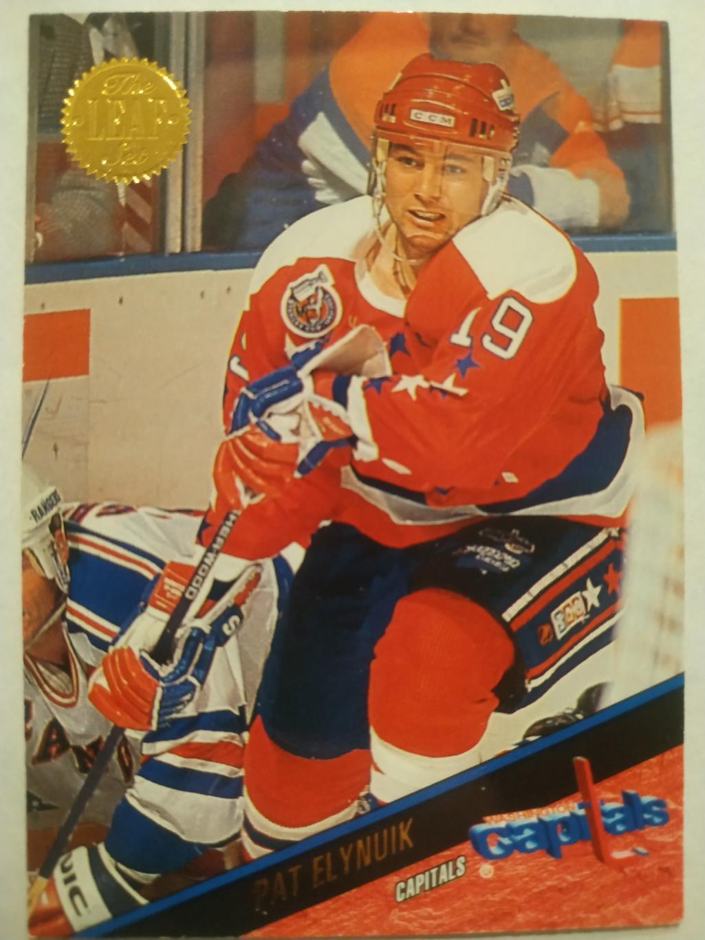 ХОККЕЙ КАРТОЧКА НХЛ LEAF SET SERIES ONE 1993-94 PAT ELYNUIK WASHINGTON #6