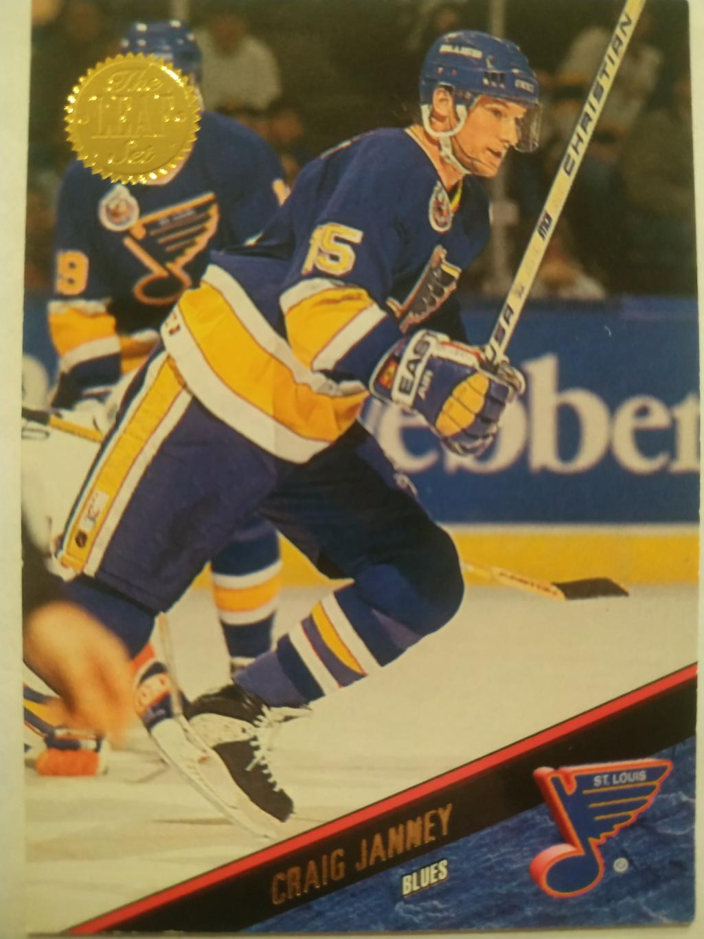 ХОККЕЙ КАРТОЧКА НХЛ LEAF SET SERIES ONE 1993-94 CRAIG JANNEY BLUES #181