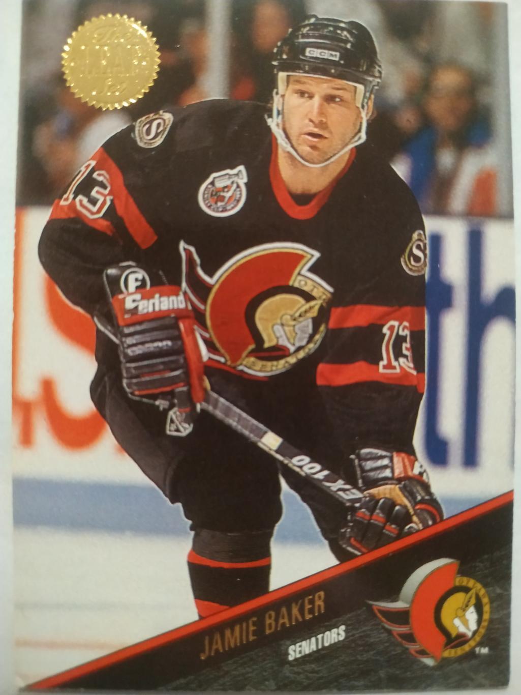 ХОККЕЙ КАРТОЧКА НХЛ LEAF SET SERIES ONE 1993-94 JAMIE BAKER OTTAWA SENETORS #13