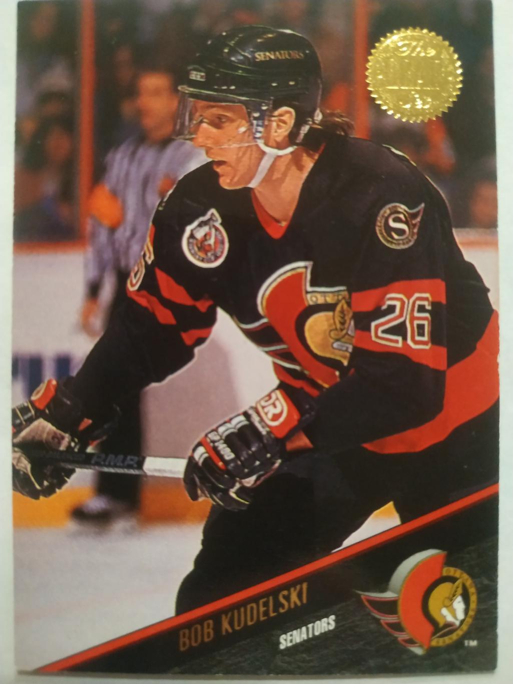 ХОККЕЙ КАРТОЧКА НХЛ LEAF SET SERIES ONE 1993-94 BOB KUDELSKI OTTAWA SENETORS #48
