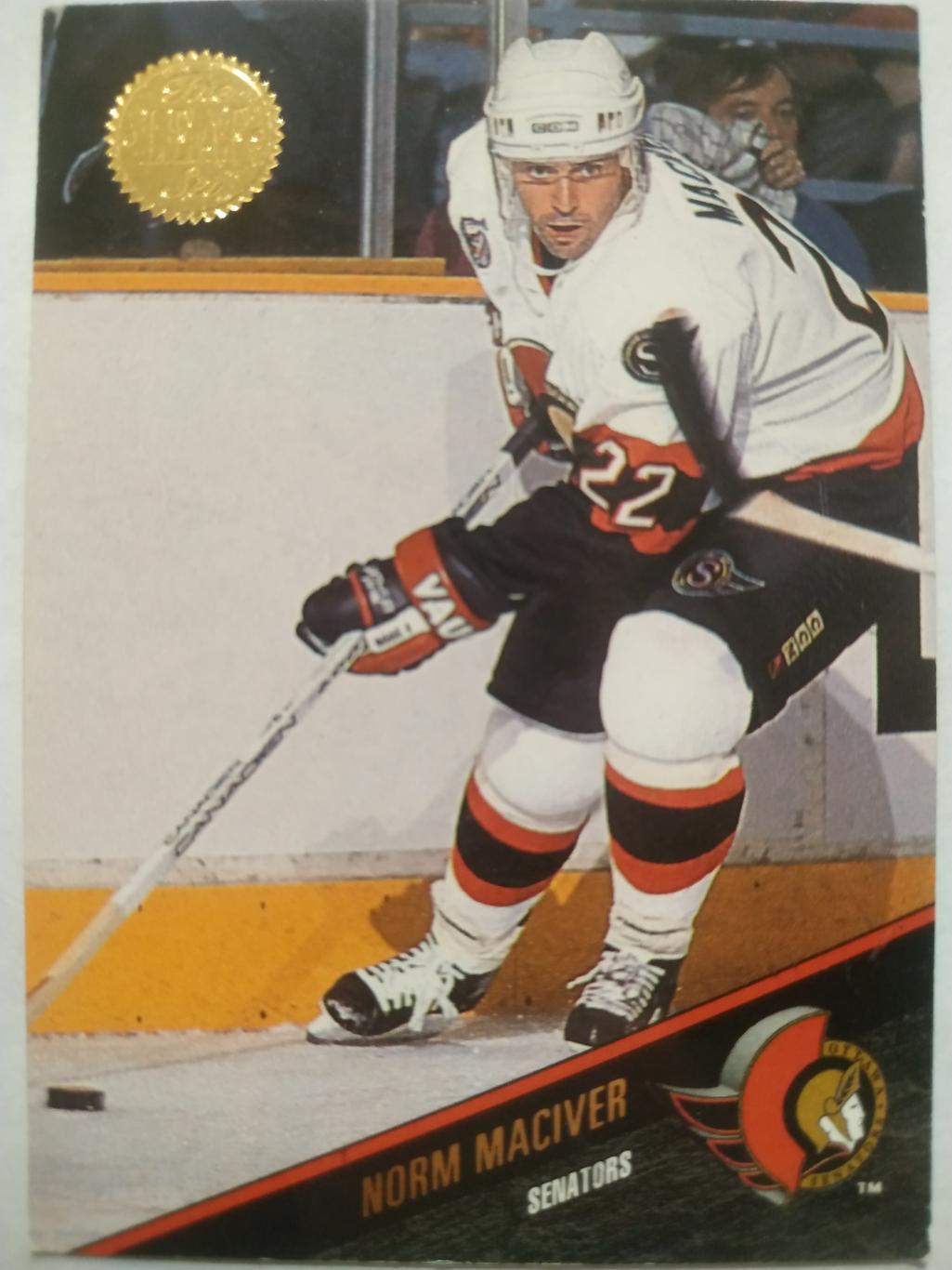 ХОККЕЙ КАРТОЧКА НХЛ LEAF SET SERIES ONE 1993-94 NORM MACIVER OTTAWA #189