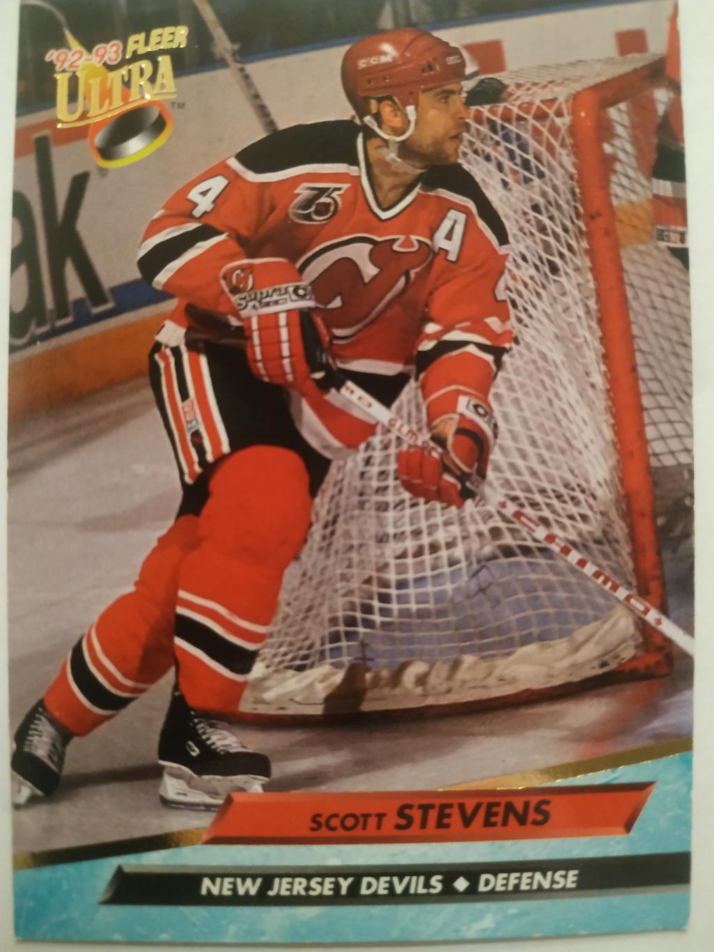 ХОККЕЙ КАРТОЧКА НХЛ FLEER ULTRA 1992-93 NHL SCOTT STEVENS NEW JERSEY DEVILS #119