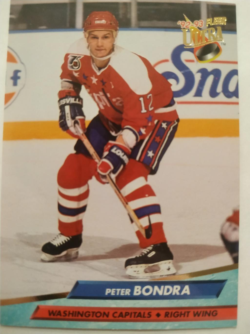 ХОККЕЙ КАРТОЧКА НХЛ FLEER ULTRA 1992-93 NHL PETER BONDRA WASHINGTON #230
