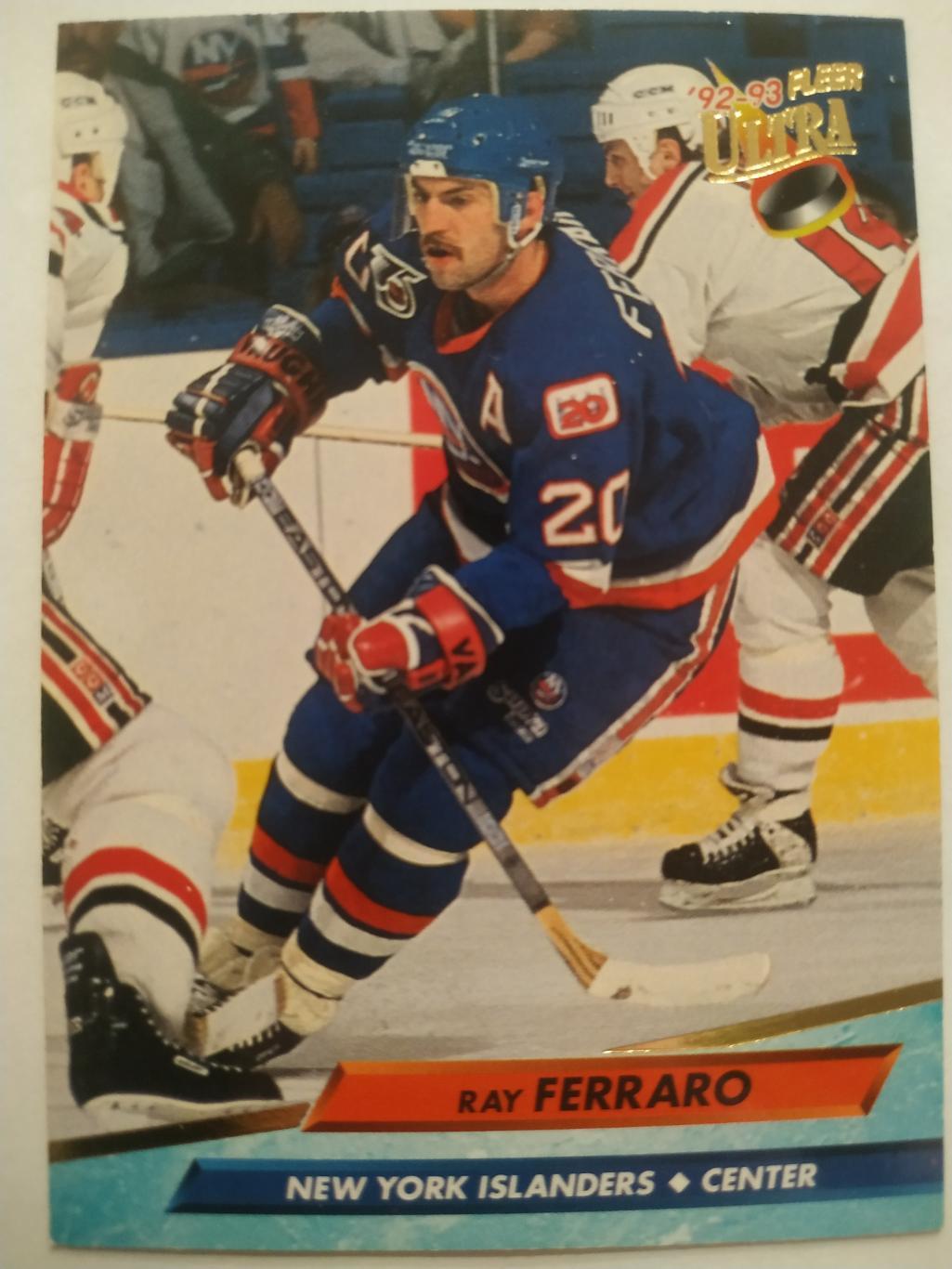 ХОККЕЙ КАРТОЧКА НХЛ FLEER ULTRA 1992-93 NHL RAY FERRARO NEW YORK ISLANDERS #123