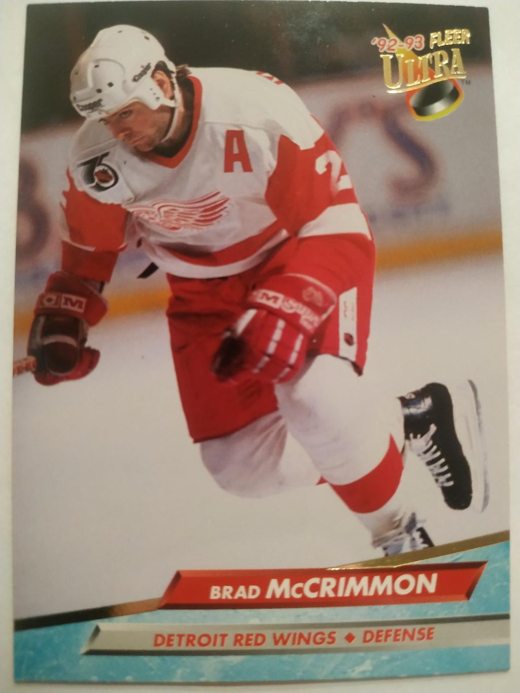 ХОККЕЙ КАРТОЧКА НХЛ FLEER ULTRA 1992-93 NHL BRAD MCCRIMMON DETROIT RED WINGS #52