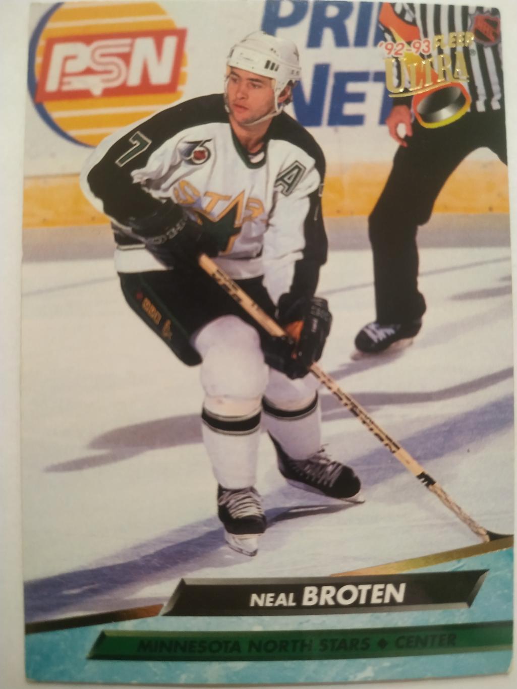 ХОККЕЙ КАРТОЧКА НХЛ FLEER ULTRA 1992-93 NHL NEAL BROTEN MINNESOTA #89