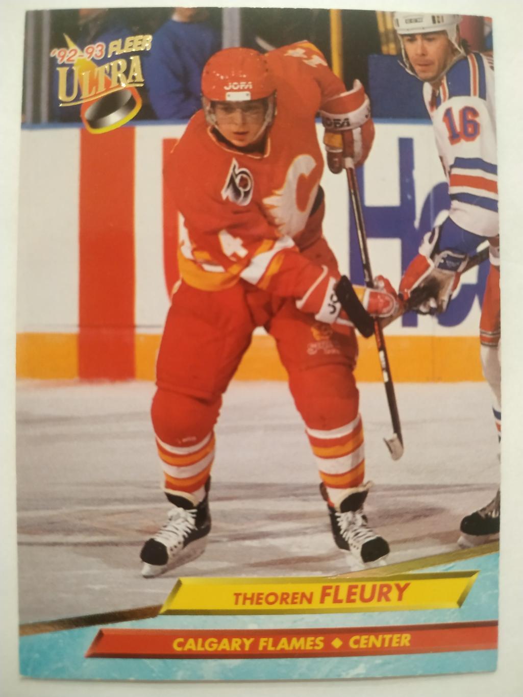 ХОККЕЙ КАРТОЧКА НХЛ FLEER ULTRA 1992-93 NHL THEOREN FLEURY CALGARY FLAMES #21
