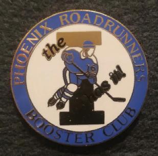 ЗНАЧОК ХОККЕЙ ВХА РОАДРАННЕРС 1972-1979 WHA PHOENIX ROADRUNNERS CLUB HOCKEY PIN 1